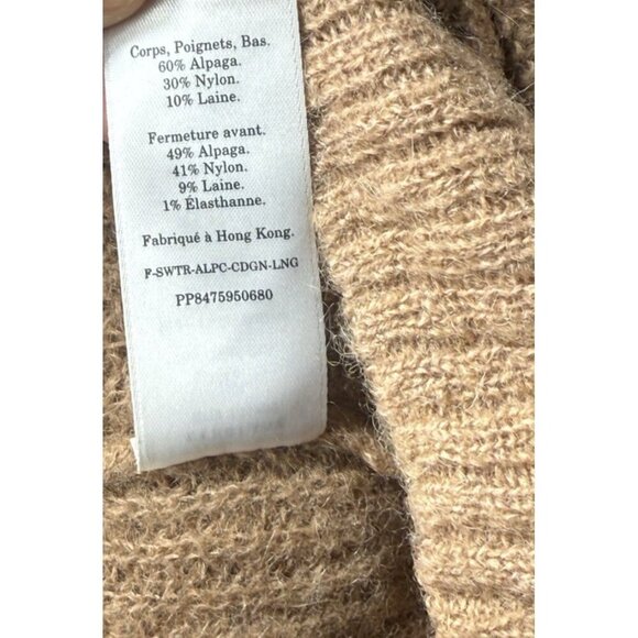 Everlane Cardigan Sweater Womens Brown Alpaca Wool Button Boyfriend Camel Sz S - Picture 5 of 9